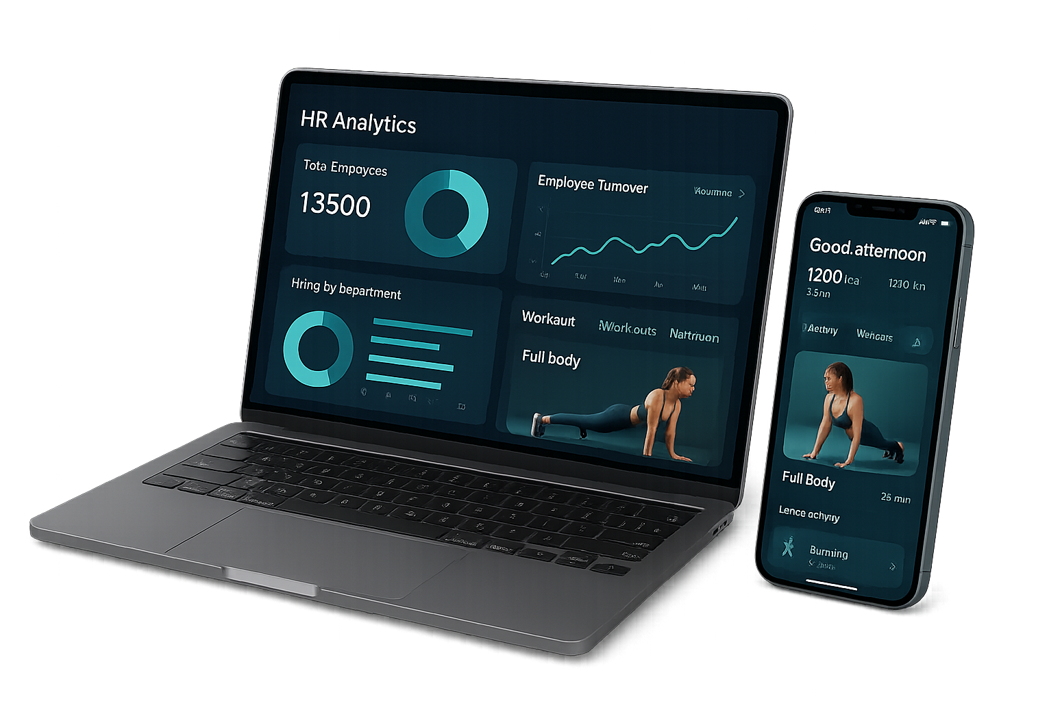 The SportZtars HR wellness dashboard and employee app